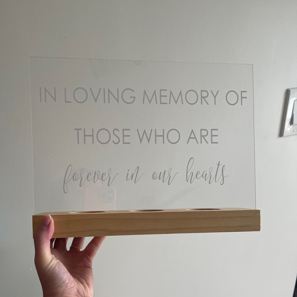 In Loving Memory 🩵 Acrylic Wedding Sign